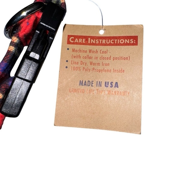 NWT Red Plaid Adjustable Dog Collar Size Large 14”-24” - Picture 2 of 2